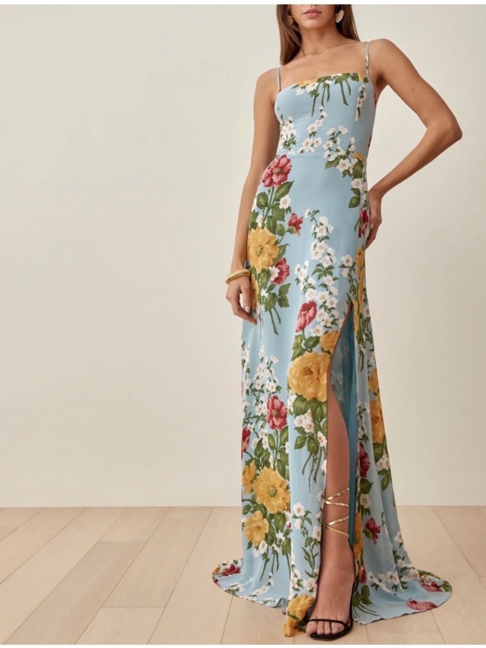 Reformation - Floral Ingrid Maxi Dress with alterations